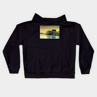 Fishing Shacks at Sunset Kids Hoodie